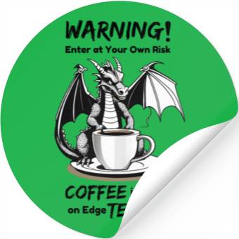 Discover Angry Dragon Coffee Phrase Stickers