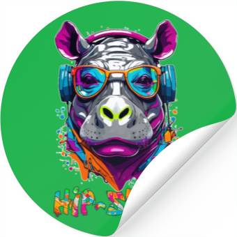 Discover Hipster hippo Stickers