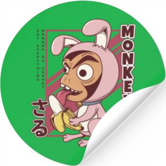 Discover Banana Monkey Cute Stickers