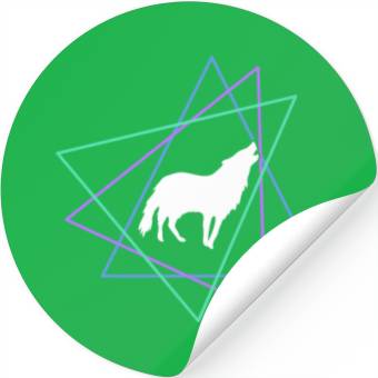 Discover Geometric Howling Wolf Stickers