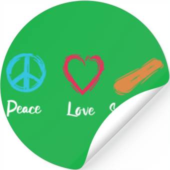 Discover Peace Love Snowboard Stickers