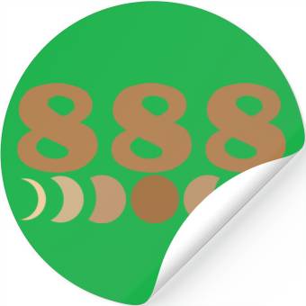Discover Moon Cycle Brown Angel Numbers 888 Stickers