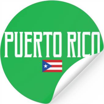 Discover Puerto Rico Flag White Text Stickers
