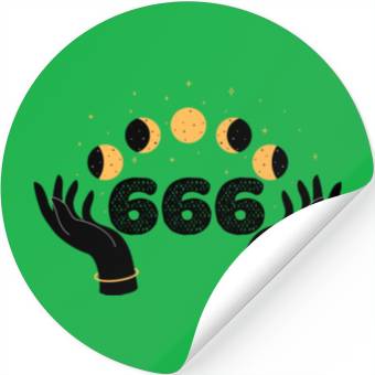Discover Angel Numbers 666 Moon Cycle Hands Stickers