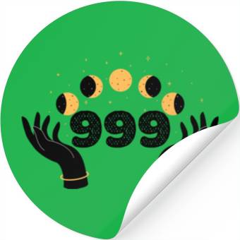 Discover Angel Numbers 999 Moon Cycle Hands Stickers
