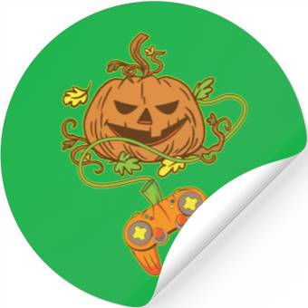 Discover Halloween Jack O Lantern Video Game Controller Stickers