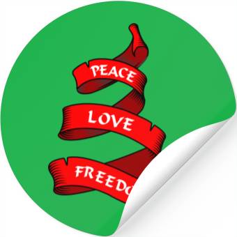 Discover Peace love freedom red Stickers
