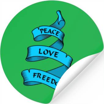 Discover Peace love freedom blue Stickers