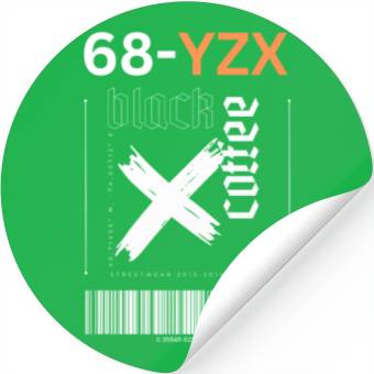 Discover black coffee barcode Stickers