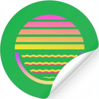 Discover Retro sunset style 80s Stickers