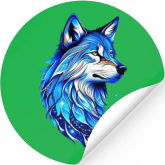 Discover Blue Wolf Stickers