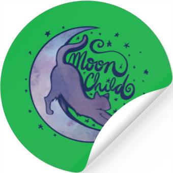 Discover Moonchild Cat Moon Stickers
