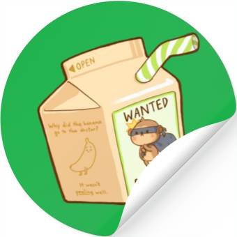 Discover Monkey Banana Milk Stickers