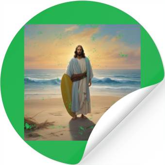 Discover Surfing Jesus Stickers