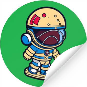 Discover Space Glide: Astronaut on a Hoverboard Stickers