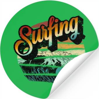 Discover Summer Surfing Stickers