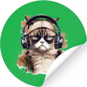 Discover Funny Cat - grumpy face Stickers