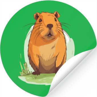 Discover Capybara In Nature Stickers