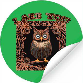 Discover I see you owl Stickers