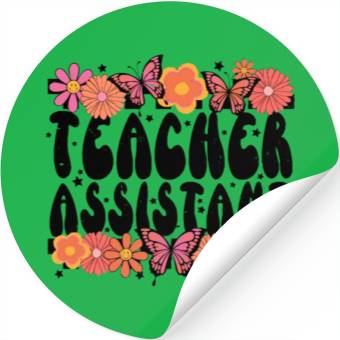 Discover Floral Teacher Assistant Stickers