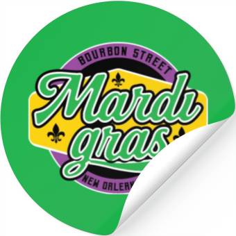 Discover Mardi Gras Bourbon Street Stickers