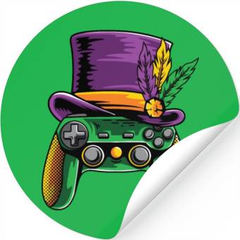 Discover Video Games Controller Mardi Gras Stickers