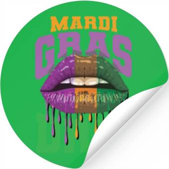 Discover Lips Mardi Gras Drip Stickers