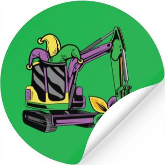 Discover Excavator Mardi Gras Stickers