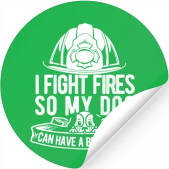 Discover Firefighter Thin Red Line Dog Stickers