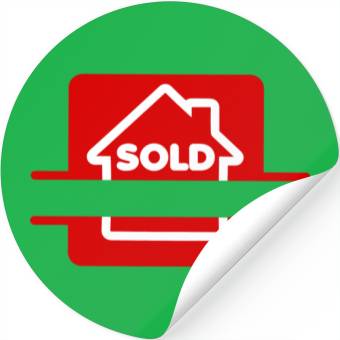 Discover Sold red house red image Stickers