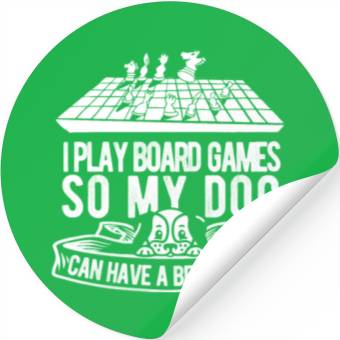 Discover Board Games Dog Stickers