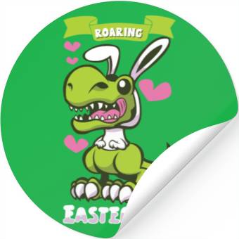Discover Easter T-rex Dinosaur Easter Funny T-rex Easter Stickers