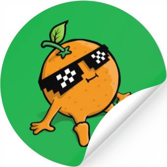 Discover Cool Relaxing Orange Fruit Pixel Sunglasses Face Stickers