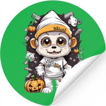 Discover Monkey halloween Stickers