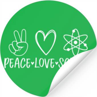 Discover Peace Love Science Design Stickers