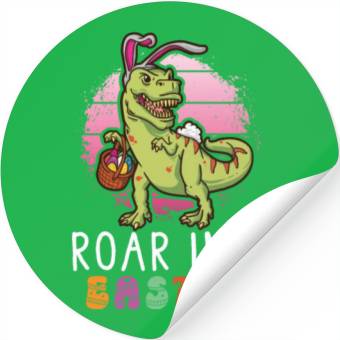 Discover Easter T-rex Dinosaur Easter Funny T-rex Easter Stickers