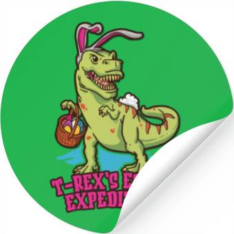Discover Easter T-rex Dinosaur Easter Funny T-rex Easter Stickers