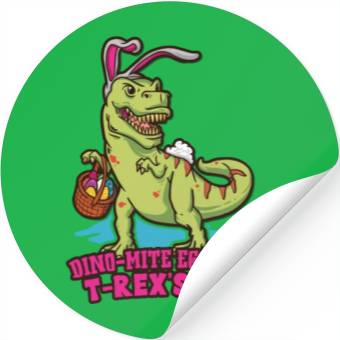 Discover Easter T-rex Dinosaur Easter Funny T-rex Easter Stickers