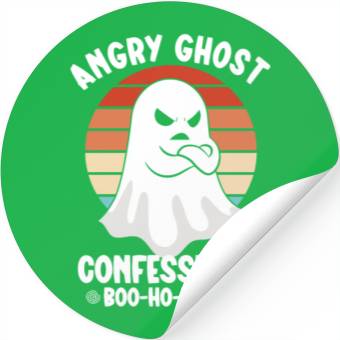 Discover Ghost Hunter Funny Ghost Angry Ghost Halloween Stickers