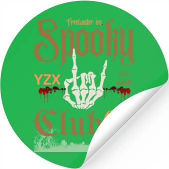 Discover Spooky club skeleton Stickers