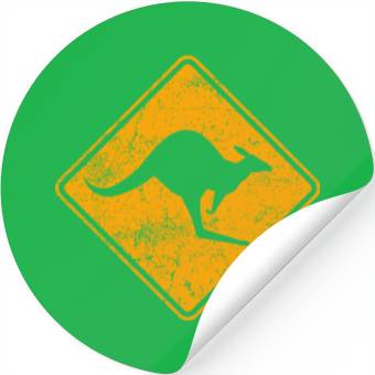 Discover Outback Kangaroo Crossing Road Sign Stickers