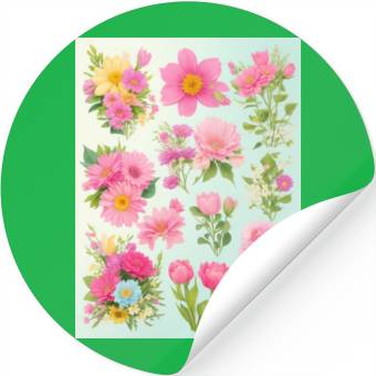 Discover Iris and Indigo Spring Flowers Stickers