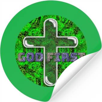 Discover God First [2] Green Stickers