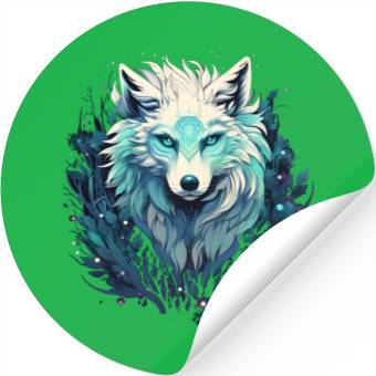 Discover Celestial Lunar Wild Wolf Stickers