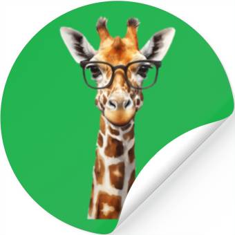 Discover Funny giraffe with glasses Stickers