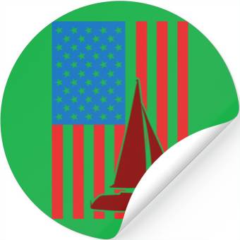 Discover Sailing USA Flag Stickers