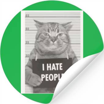 Discover I hate people cat Stickers