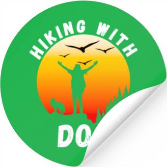Discover Hiking With Dog Stickers