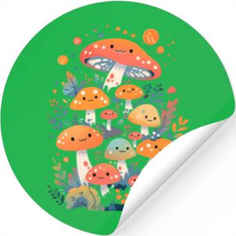 Discover Cute Mushroom Creatures Stickers