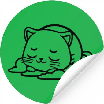 Discover kitty sleeping on cloud chibi Stickers